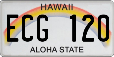 HI license plate ECG120