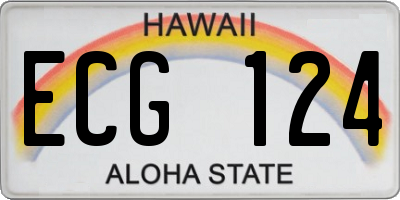 HI license plate ECG124