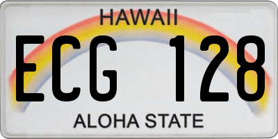HI license plate ECG128