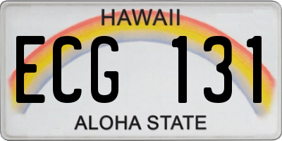 HI license plate ECG131