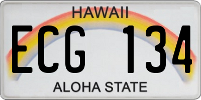 HI license plate ECG134