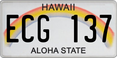 HI license plate ECG137