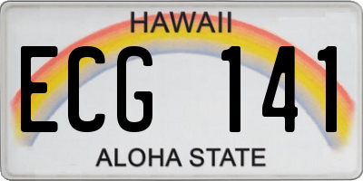 HI license plate ECG141