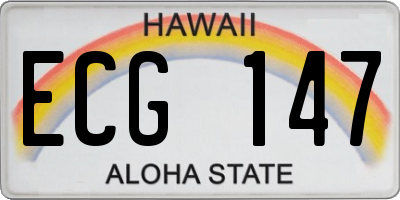 HI license plate ECG147