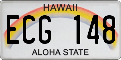 HI license plate ECG148