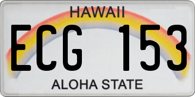 HI license plate ECG153