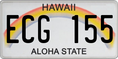 HI license plate ECG155