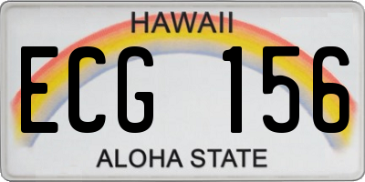 HI license plate ECG156