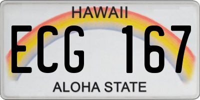HI license plate ECG167
