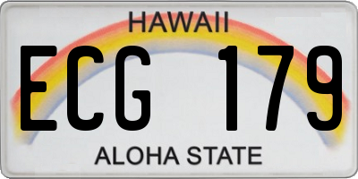 HI license plate ECG179