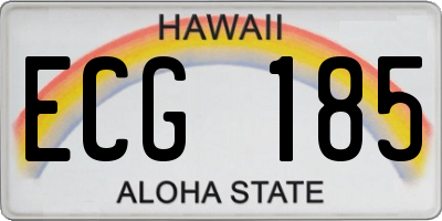 HI license plate ECG185