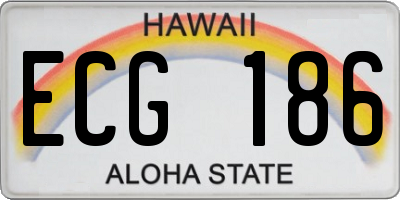 HI license plate ECG186