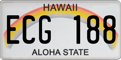 HI license plate ECG188