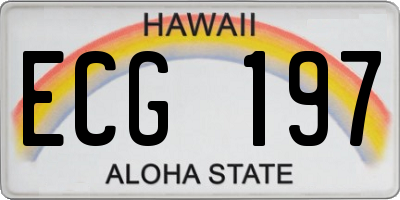 HI license plate ECG197