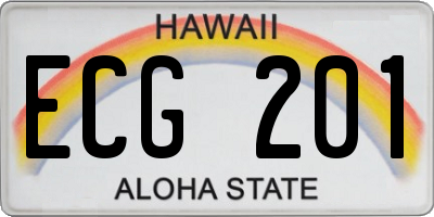 HI license plate ECG201