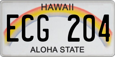 HI license plate ECG204