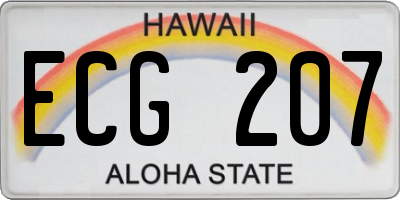 HI license plate ECG207