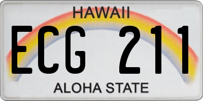 HI license plate ECG211