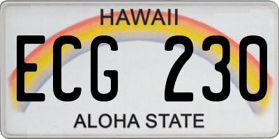 HI license plate ECG230