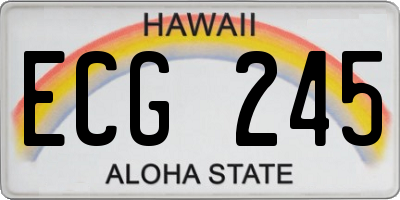 HI license plate ECG245
