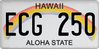 HI license plate ECG250