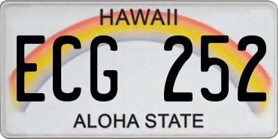 HI license plate ECG252
