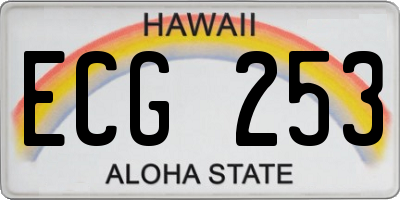 HI license plate ECG253