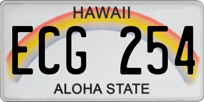 HI license plate ECG254