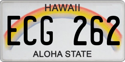 HI license plate ECG262