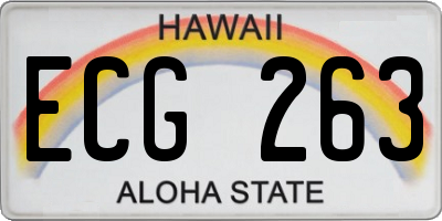 HI license plate ECG263