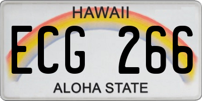 HI license plate ECG266
