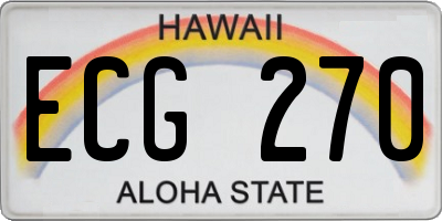 HI license plate ECG270