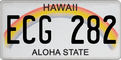 HI license plate ECG282