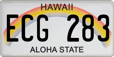 HI license plate ECG283