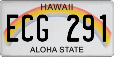HI license plate ECG291