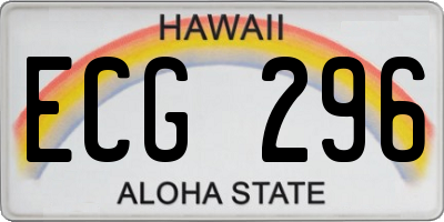 HI license plate ECG296
