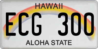 HI license plate ECG300