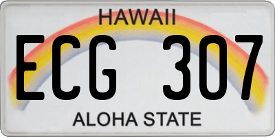 HI license plate ECG307