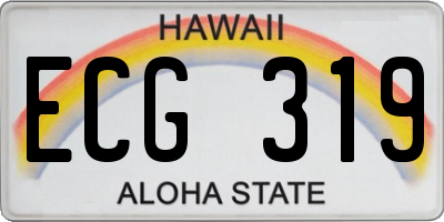 HI license plate ECG319