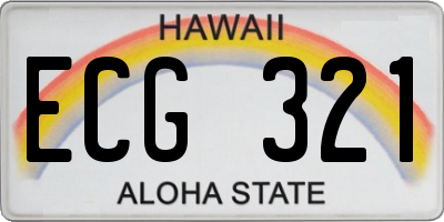 HI license plate ECG321