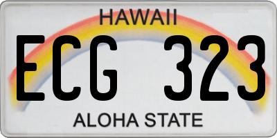 HI license plate ECG323