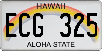 HI license plate ECG325
