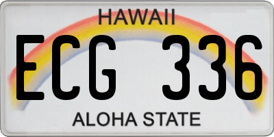 HI license plate ECG336