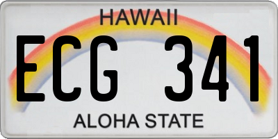 HI license plate ECG341