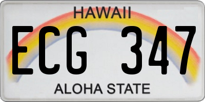 HI license plate ECG347