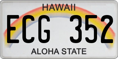 HI license plate ECG352