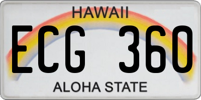HI license plate ECG360