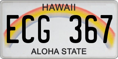 HI license plate ECG367
