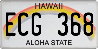 HI license plate ECG368