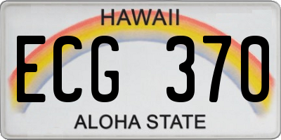 HI license plate ECG370